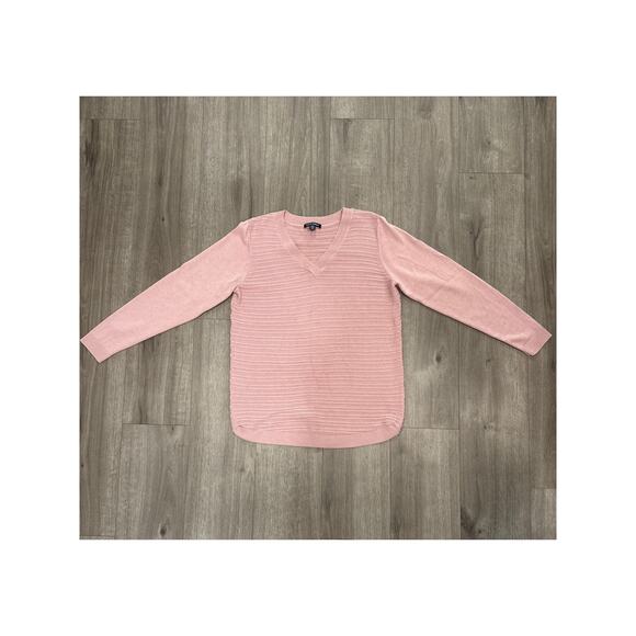 Hilary Radley Pink V Neck Sweater Women's Size Medium - Picture 1 of 6